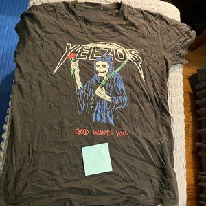 Yeezus shirt medium black skull grim reaper kanye west tour god wants you yeezy
